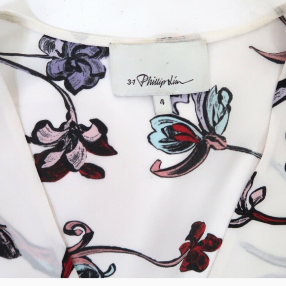 3.1 PHILLIP LIM FLORAL PRINT SOFT DRAPED SLEEVELESS TOP - Picture 7 of 8